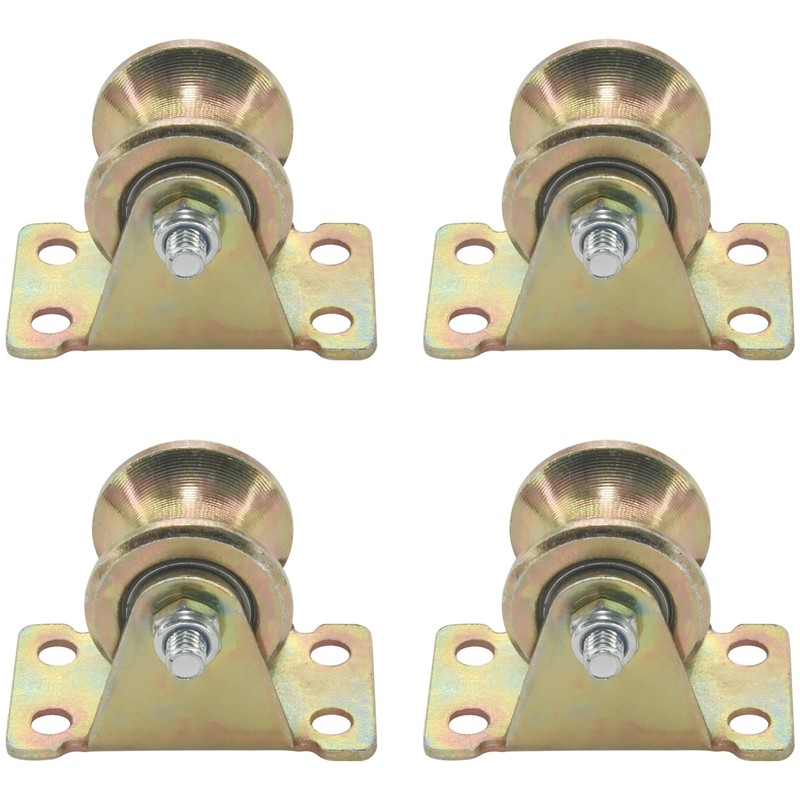 4 PCS Heavy Duty Gate Wheels Rigid Track Pullyes,Colored Steel