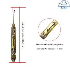 HAHIYO Metal Seam Ripper with Classical Engraved Pattern - Ergonomic Non-Slip Handle Sewing Stitch Cutter Thread Unpicker for Quilting Sewing Crafting Notions & Hemming, Bronze 4.6-Inch 1PCs