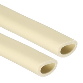 PATIKIL 16mm ID x 22mm OD x 1m Long Pipe Insulation Foam Tube, 2pcs Pipe Cover Wrap Roll EPDM Bar Tubing for Handle Grip HVAC Air Conditioner Units, Beige