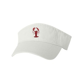 Go All Out One Size White Visor Lobster Embroidered Visor Dad Hat