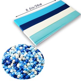 Origami Paper Stars, Colorful Handcraft Origami Lucky Star Paper DIY Paper Arts Creativity Hand Art Crafts (Blue gradient (1350) sheets)