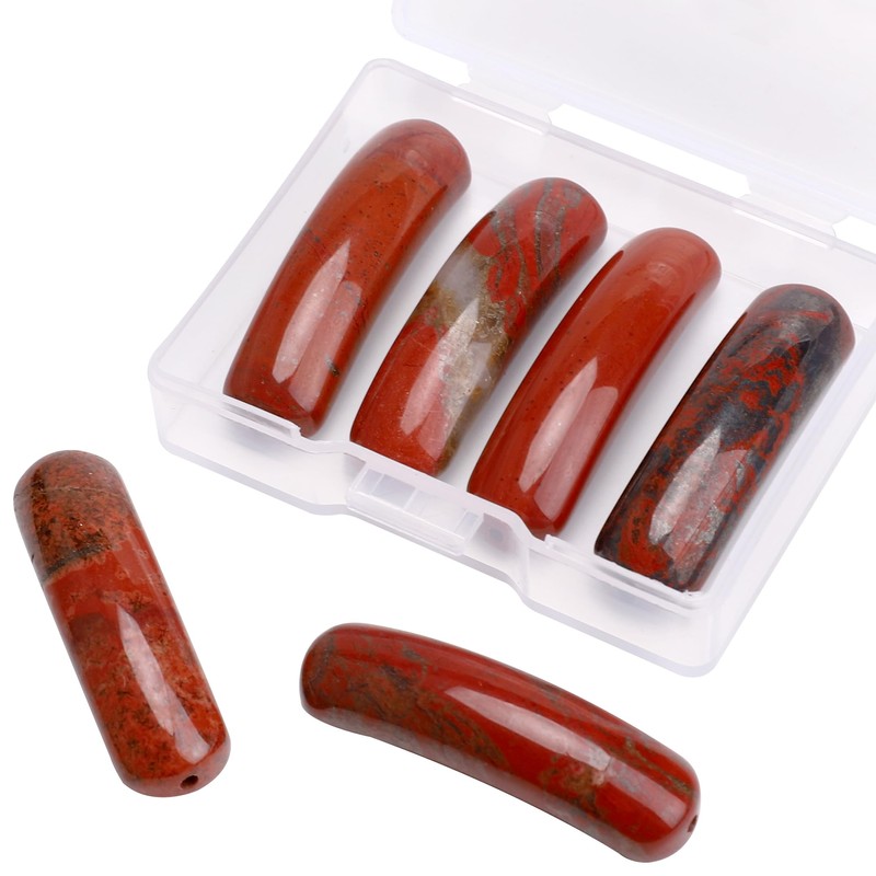 BEADIA - abalorio de piedra roja curvadas naturales de 36