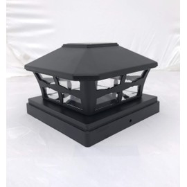Ntertainment House 8 Pack Black Solar Post Cap Lights with 6x6 Base Adapters