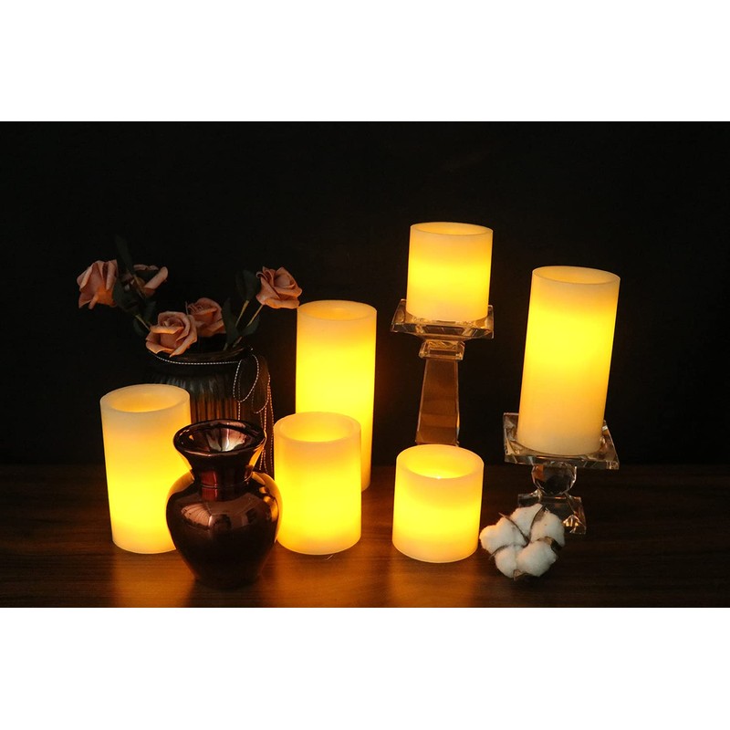 Eldnacele LED Flameless Flickering Candles Optical Fiber Wick with 10-Key