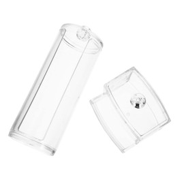 NOLITOY 2Pcs Transparent Cotton Swabs and Pads Storage Box Set for Dresser Organizer for Makeup Cotton Pads and Swabs Stylish and Easy to Clean for Home