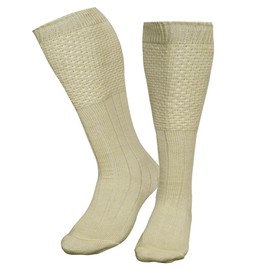 Kilt Hose for men, Traditional Scottish Socks for Kilts Pull Up To Cuff Over Your Hose Flashes, Casual Leg Warmer (UK, Alpha, Regular, Regular, L, CREAM BUBBLE)