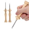 2Pcs Punch Needle Embroidery Kit Wooden Handle Yarn Needle DIY