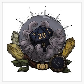 Leyland Designs Gemini D20 - Tabletop Gaming Dice - The Astrology Collection Bumper Sticker Window Water Bottle Decal 5""