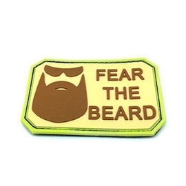 Fear The Beard Brown PVC Airsoft Velcro Patch