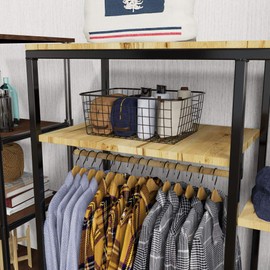 Wire Storage Baskets, iSPECLE 4 Pack Metal Wire Basket Large Pantry Storage Organization Baskets with Handles, Freezer Baskets Bins for Kitchen Pantry Shelf Laundry Cabinets Garage, Black