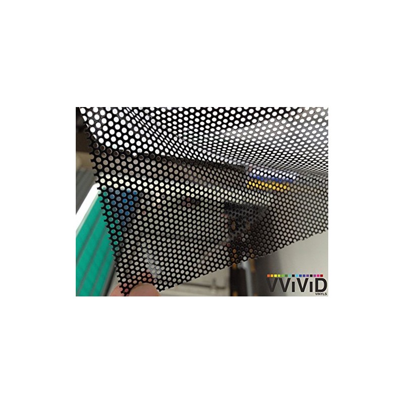 VViViD One-Way Perforated Black Vinyl Privacy Window Film Adhesive Glass
