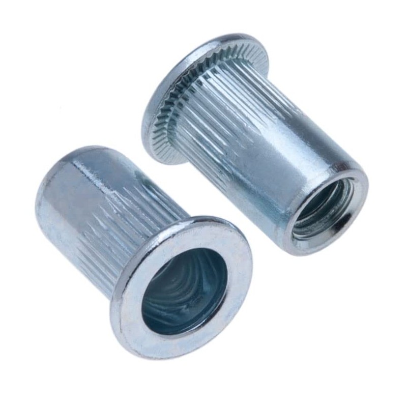 M10 Blind Rivet Nuts, Dome Head Grooved Round Body Open-Ended