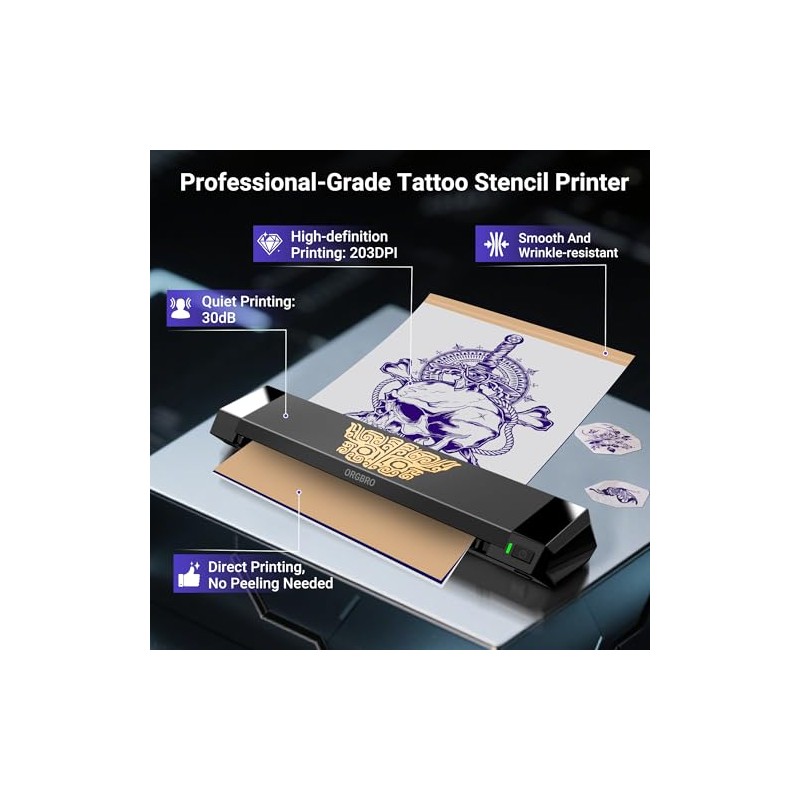 ORGBRO Tattoo Stencil Printer, X8 Thermal Tattoo Transfer Printer with