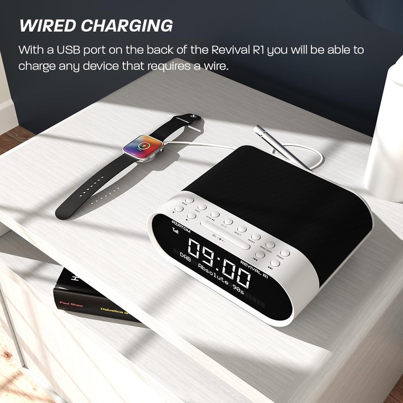 AZATOM Revival DAB+ DAB Digital FM Radio, Dual Alarm Clock,