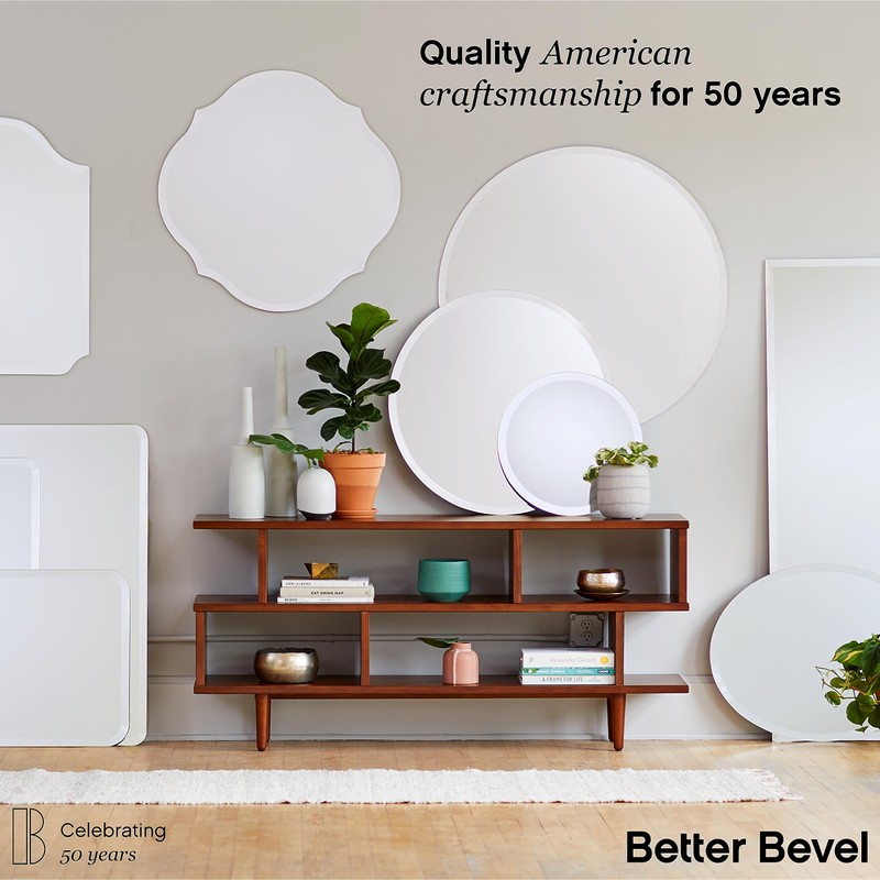Better Bevel Frameless Oval Mirror, 22" x 28" Bathroom Wall