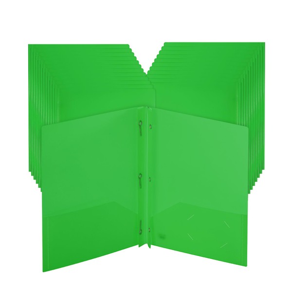 Mr. Pen- Plastic Folders with Pockets and Prongs, 24 Pack,
