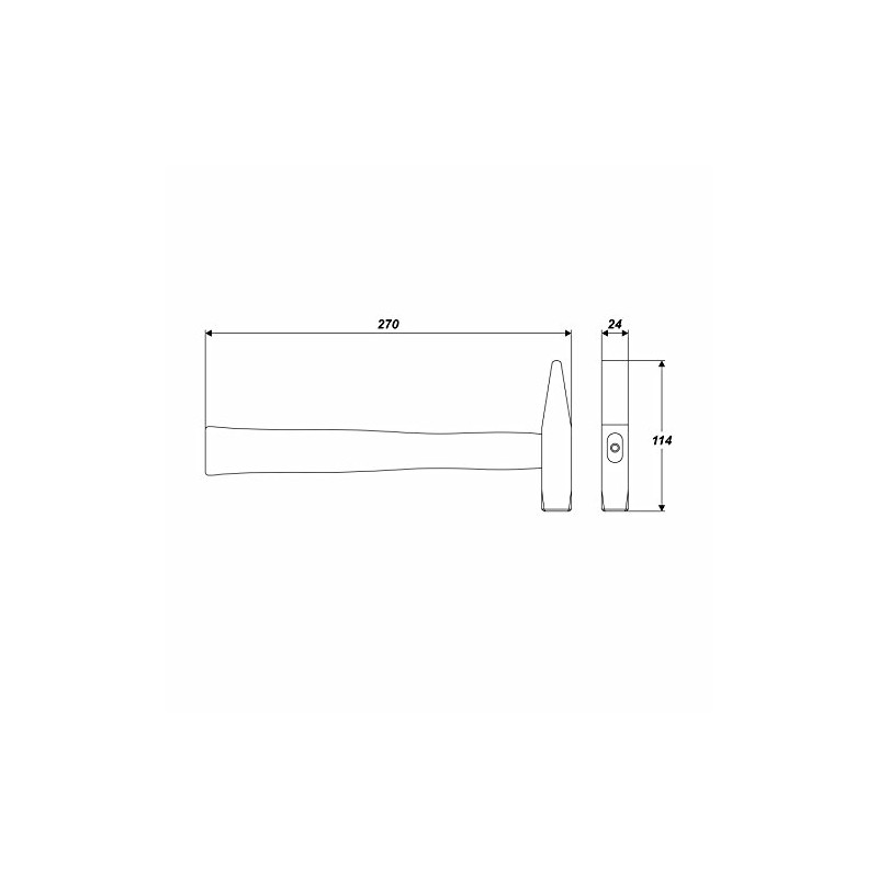 Hammer 400 g with wooden handle