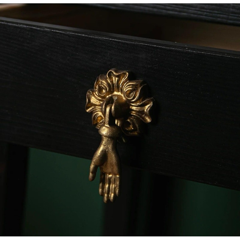 Fyne-Finds Gold Brass Metal Drawer Door Pulls Hand Shaped Victorian