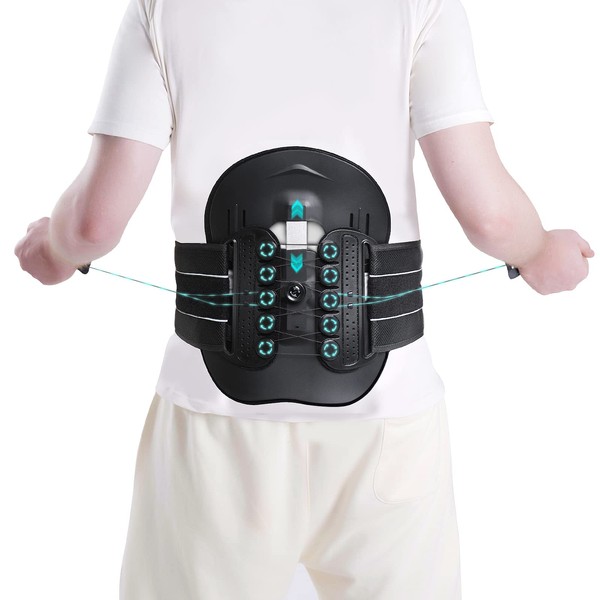 HKJD TODDOBRA Back Support Belt with Maximum Decompression Plate and Adjustable Arched LSO Lumbar Support Brace, Double Pulley System, Relieve Disc Pain, Spinal Stenosis, Sciatica