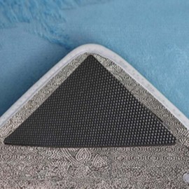 A2ZWORLD - 4 Pieces Carpet Decals Non Slip for Parquet, Laminate, Tile, PVC, Cork and Vinyl Decals (Triangle 10 x 10 x 0.25cm)