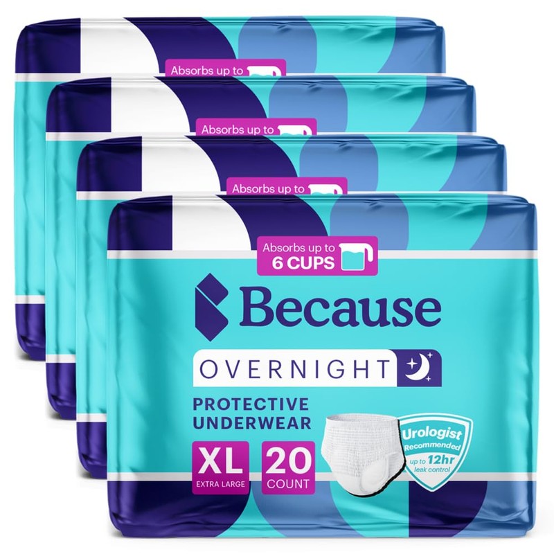 Because Overnight Absorbency Pull Ups - Adult Disposable Incontinence Underwear,