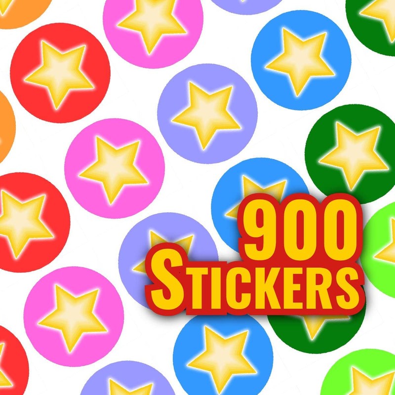 900 Colourful Stars Mini Dot 10mm Spot Reward Stickers for