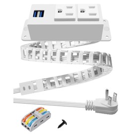 Upgraded Drawer Outlet Kit, in Drawer Receptacle Kit with 2 15A AC Outlets & 2 5V2A USB-A, Compact Drawer Outlet Charging Station for Bathroom Kitchen Bedroom Vanity Nightstand Offices, White