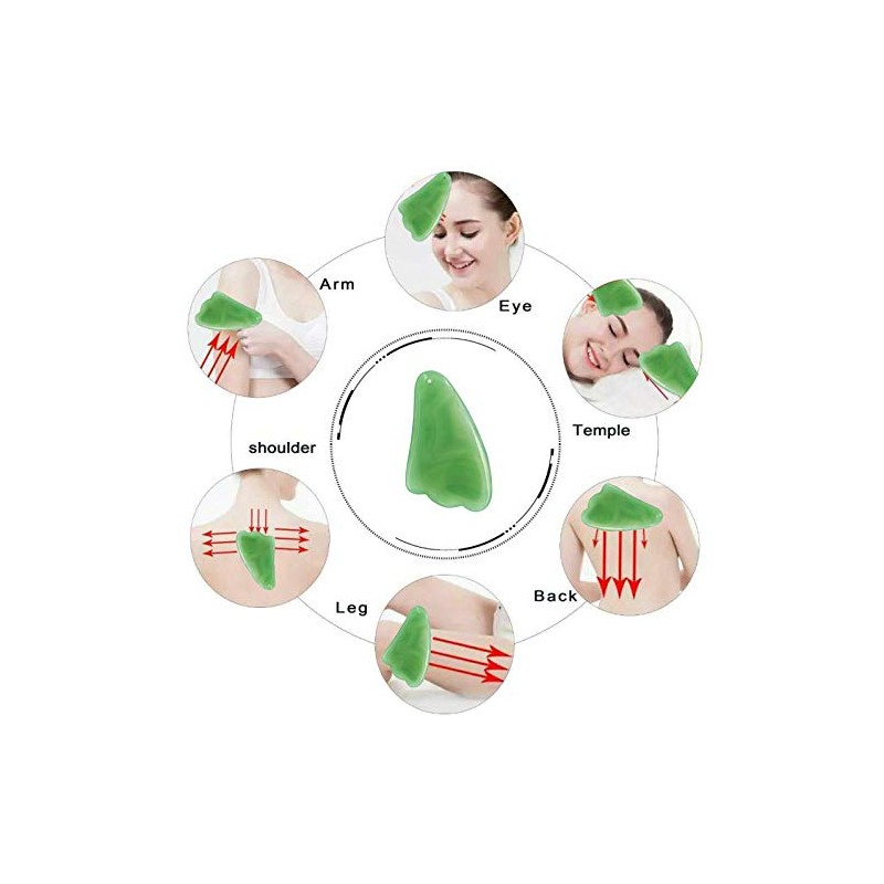 Natural Jade Gua Sha Scraping Massage Tool IASTM Guasha Board,