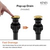 KENES Brushed Gold Bathroom Faucets, Modern Single Hole Lavatory Vanity