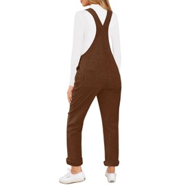 LookbookStore Overall Jumpsuit for Women Brown Corduroy Overalls Womens Western Wear 70s Women's Clothing 80 Styles Clothing for Women Party Outfits Size Large Size 12 14