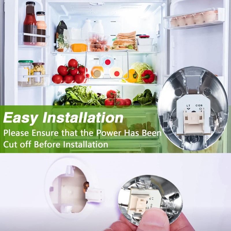 RUHUALIFE Refrigerator LED Light and Cover Assembly Refrigerator Lamp Modules
