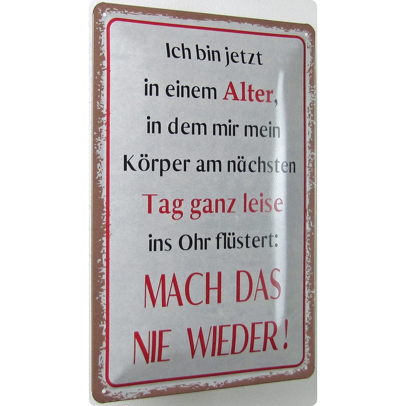 Metal Sign 20 x 30 cm "Ich bin jetzt in