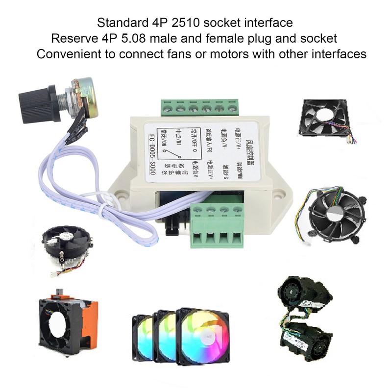 Fan Speed Controller 4 Wire Speeds Control Socket Ventilation Heat