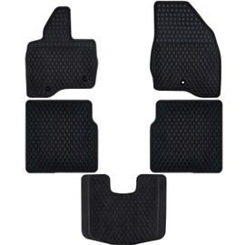 Ucaskin Car Floor Mats Custom Fit for Ford Explorer 2017 2018 2019 Odorless Washable Rubber Foot Carpet Heavy Duty Anti-Slip All Weather Protection Car Floor Liner-Black