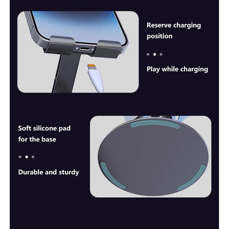 JUEJUEZI Foldable Cell Phone Stand, Metal Portable Phone Holder, Fully