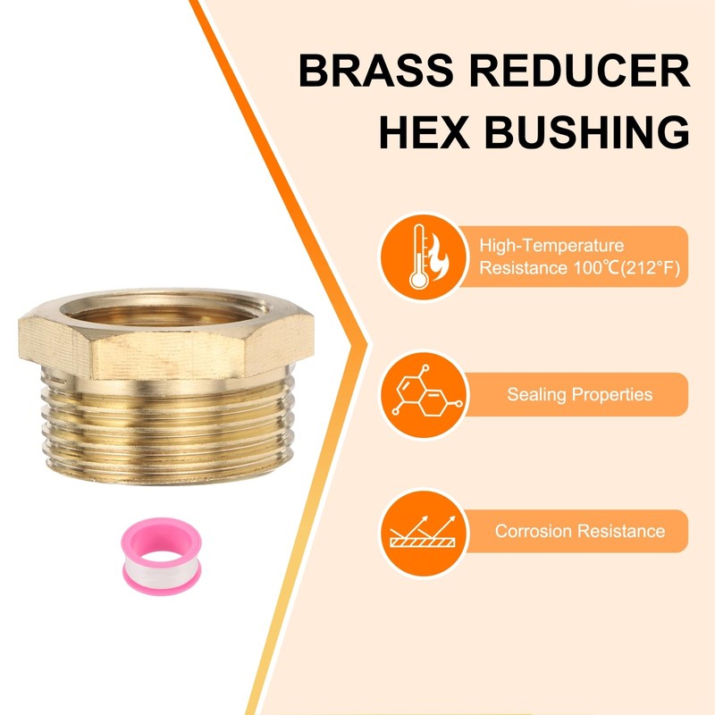 sourcing map 6Pcs G3/4" Male x G1/2" Female Threaded Reducing