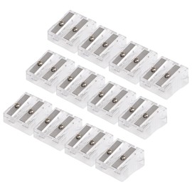 Aurbuex Manual Plastic Pencil Sharpeners, Dual-Hole 12-Pack,Handheld Sharpeners for Colored and Graphite Pencils, Fits 8mm & 11mm,Ideal for Classroom and Art Studio