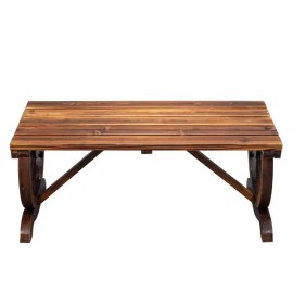 Rustic 2-Person Outdoor Wagon Wheel Bench Brown Porch Garden Bench for Backyard Patiocolor: as picture Color