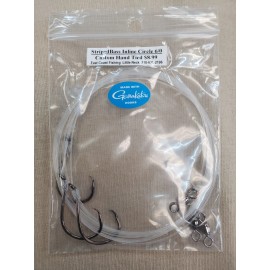 Gamakatsu CUSTOM HAND TIED STRIPED BASS GAMAKATSU INLINE CIRCLE HOOKS W/ 50LB LEADER - 6/0 INLINE CIRCLE