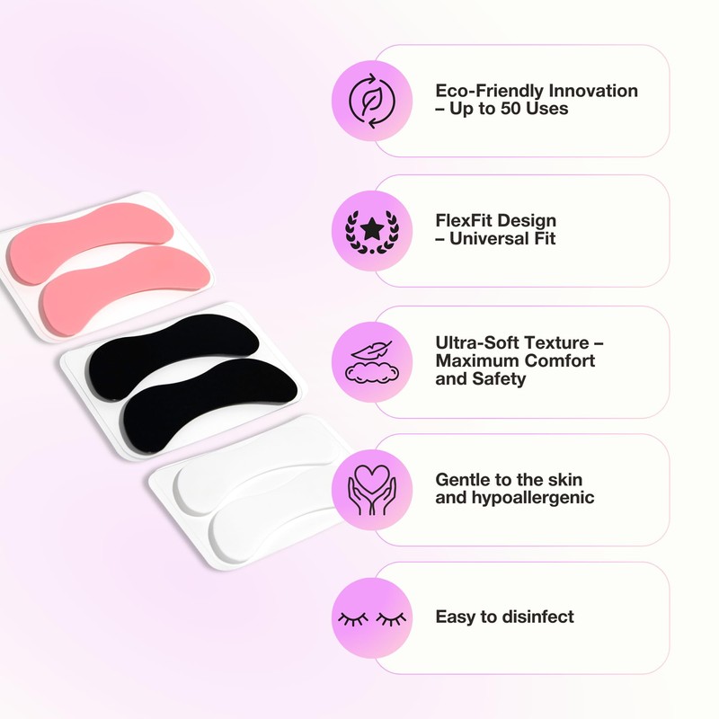 Curacoro Reusable Eye Pads, Silicone Under Eye Patches Lash Lift