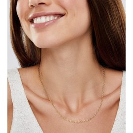 Jewelry Atelier Gold Filled Gold Necklace Collection - 14K Solid Gold Filled Cable Chain Gold Necklace for Women Sizes(1.0mm to 3.6mm)