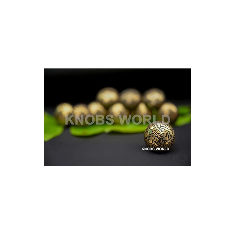 KNOBSWORLD Set of 10 Brass Knobs - Kitchen Cabinet Pull