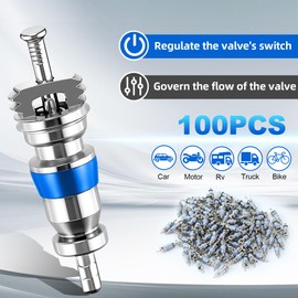 100Pcs HVAC Schrader Valve Core, High-Pressure Valve Stem Core with Teflon Seal for R410/R32/R22 Refrigerant, Replacement for AC and Refrigeration Systems
