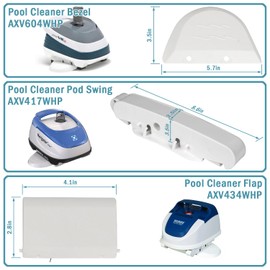 Qagea Pool Vacuum Cleaner Part Kit with AXV417WHP Pod Swing, AXV604WHP Front & Rear Bezels, AXV414P Pod Shoes, AXV434WHP Flaps Fit for Hayward, Navigator, Arneson, Pool Vac Ultra, Pool Vac Plus