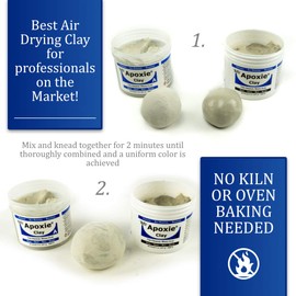 Aves Apoxie Air Dry Modeling Clay for Professionals - Self Hardening Modeling Clay, Waterproof Sculpting Clay Made for Detail - No Cracking Modeling Clay - 2 Part Epoxy Clay for Sculpting, White (1 Lb)