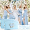 6 Pcs Bow Makeup Bag Bulk Preppy Cosmetic Bag PU