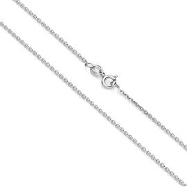AKA Gioielli® - 925 Sterling Silver Rhodium-Plated Anchor Chain 1.5 mm - Women's Necklace Lengths: 35 40 45 50 55 60 65 70 80 cm, Sterling Silver