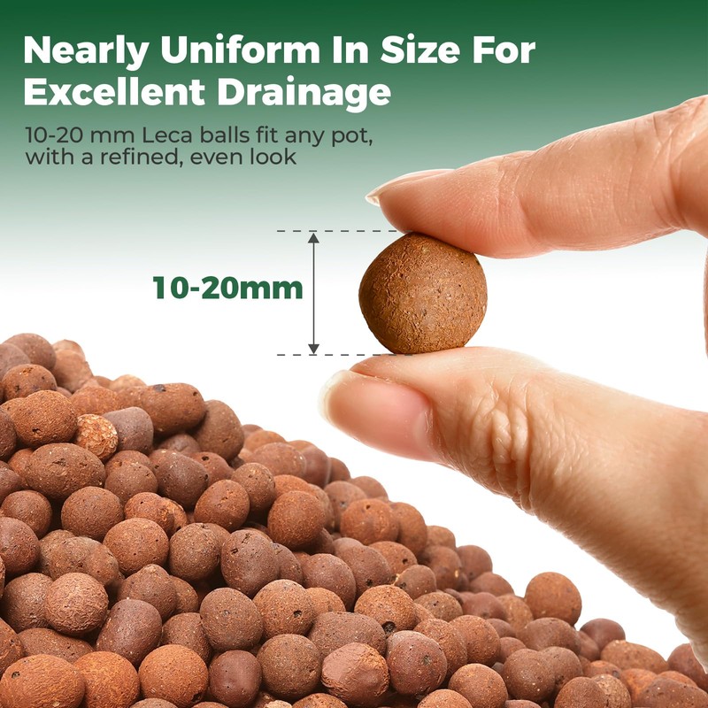 T4U Leca Clay Pebbles for Plants, 2.3qt 10-20 mm Clay