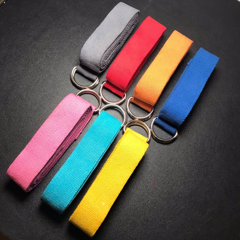 D-Ring Buckle Cotton Belt for Yoga Stretching Exercise Durable Flexible
