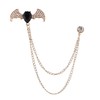 QPHYFXF Men's Batwing Brooch Set with Teardrop Gems & Fringe